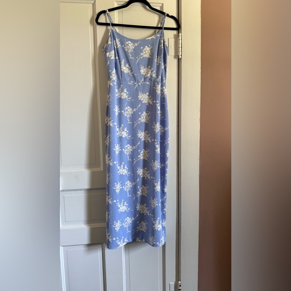 Abercrombie & Fitch Light Blue Floral Midi Slip Dress